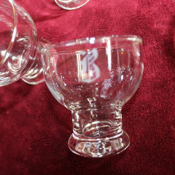 Vintage Monogrammed Small Glass Dessert Bowls - Set of 8, Monogrammed with B - Picture 4 of 4